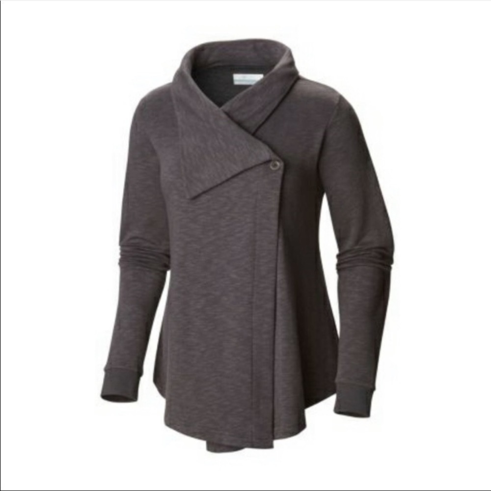 Columbia Gray Cozy Sweatshirt Wrap EUC